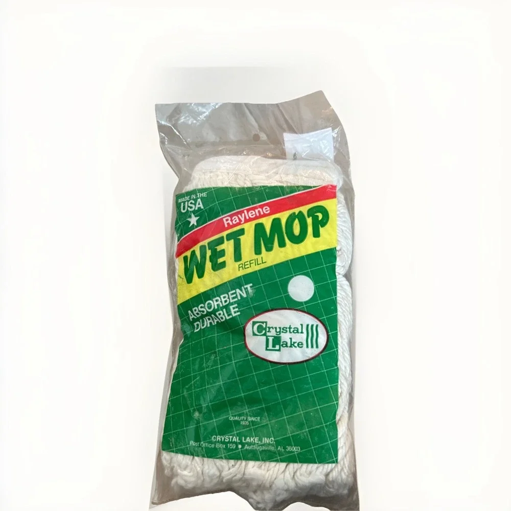 New Vintage Stock Made In USA Wet‎ Mop Refill Raylene Crystal Lake NOS